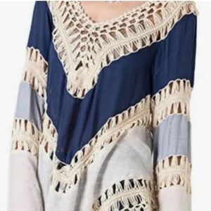 Crochet and Linen Swimsuit Coverup Bikini Cover Beach Cover